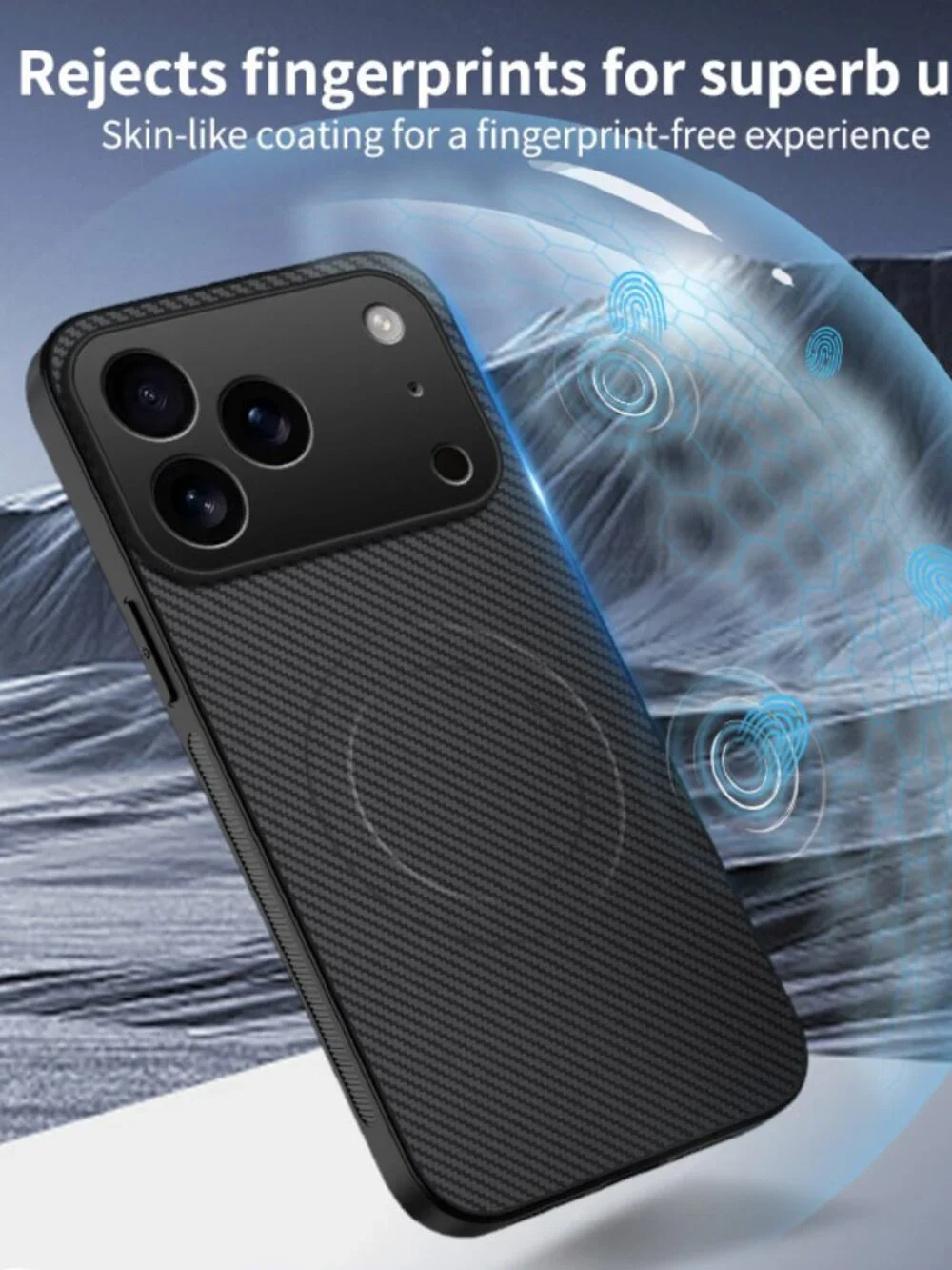 iPhone 17 Pro Max Carbon Fiber Case Magnetic Slim Bumper Hard Back Shockproof - Picture 5 of 6